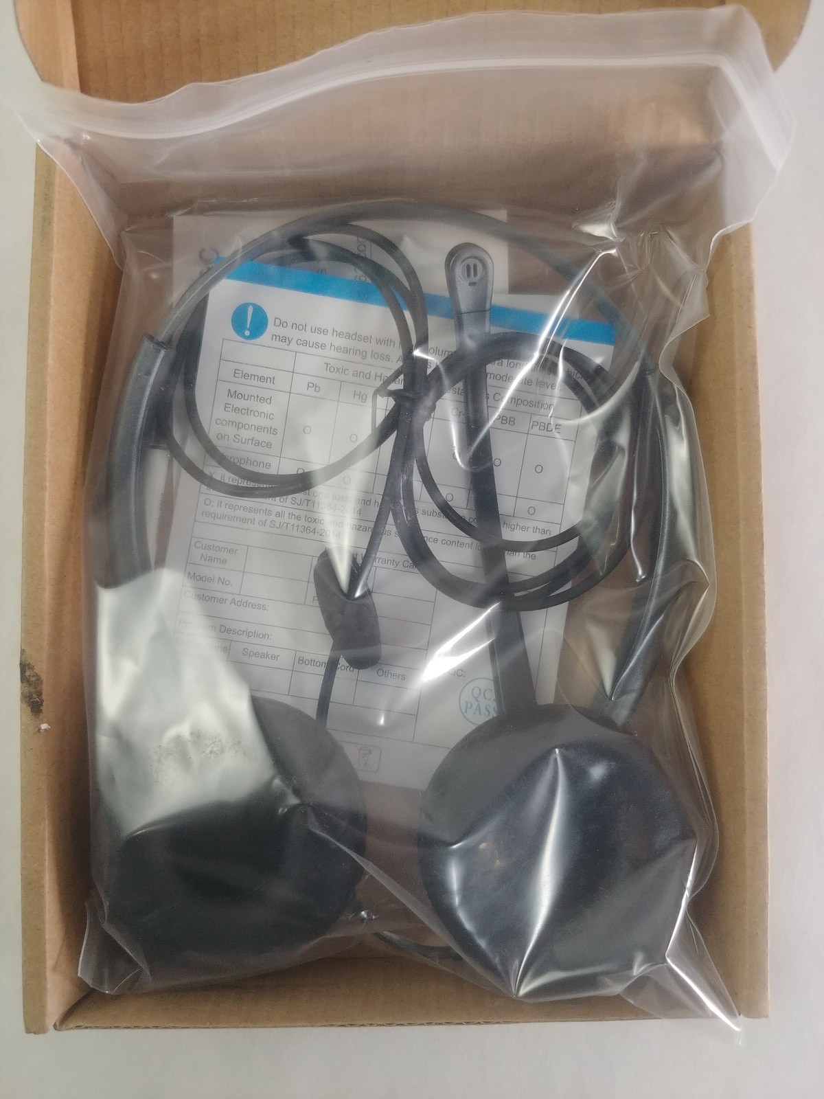 New Oppetec LL612BM11D Dual Ear Noise Cancelling Microphone Headset 2.5mm Jack