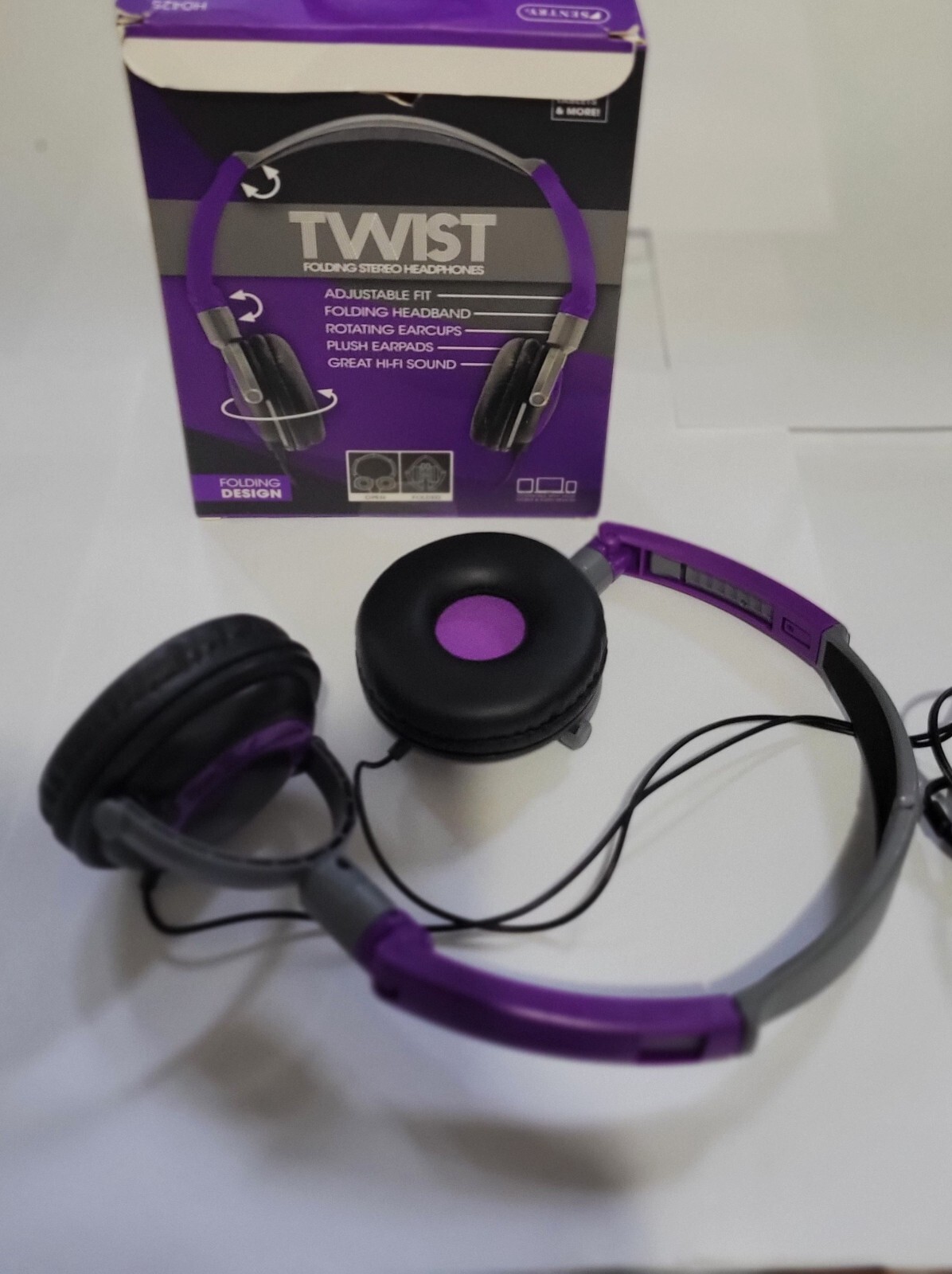 Sentry Twist Folding Stereo Headphones Purple