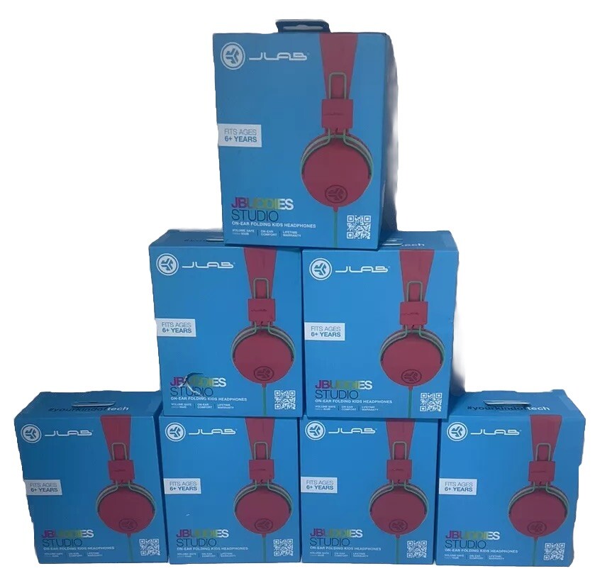 Lot of 7 JLab JBuddies Studio Wired Kids Headphones On-Ear, Sealed! Brand New