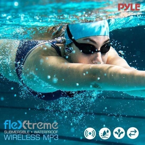 Pyle Flextreme Waterproof MP3 Player w/ Headphones, 8GB Built-in Memory PSWP14BK