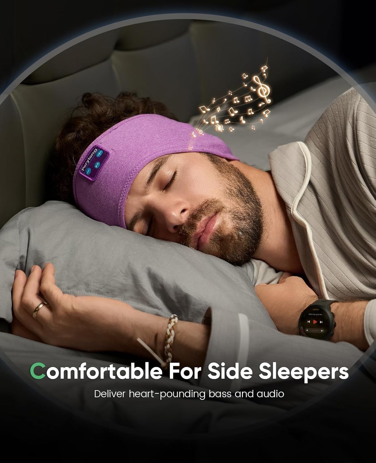 Sleep Headphones Headband, Bluetooth 5.4 Sleep Headband Headphones for Side S…