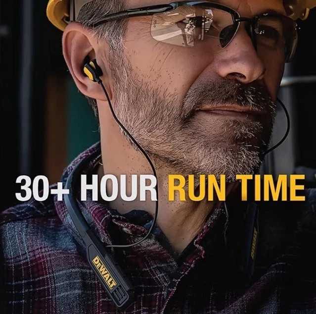 ✅NEW! DEWALT Heavy Duty 2-In-1 Neckband Bluetooth Headphones