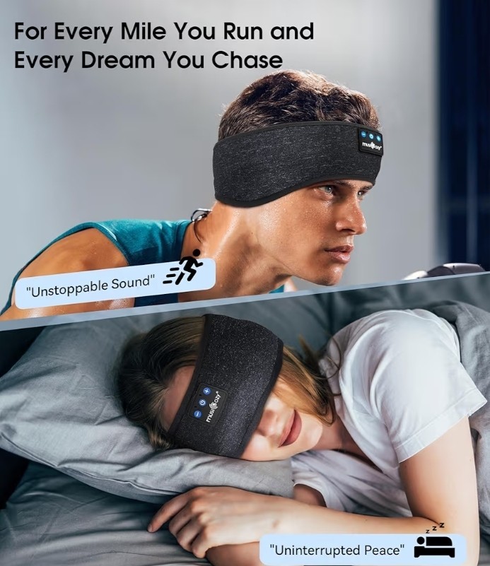 MUSICOZY Sleep Headphones Bluetooth 5.4 Headband, Wireless Sleeping Eye Mask