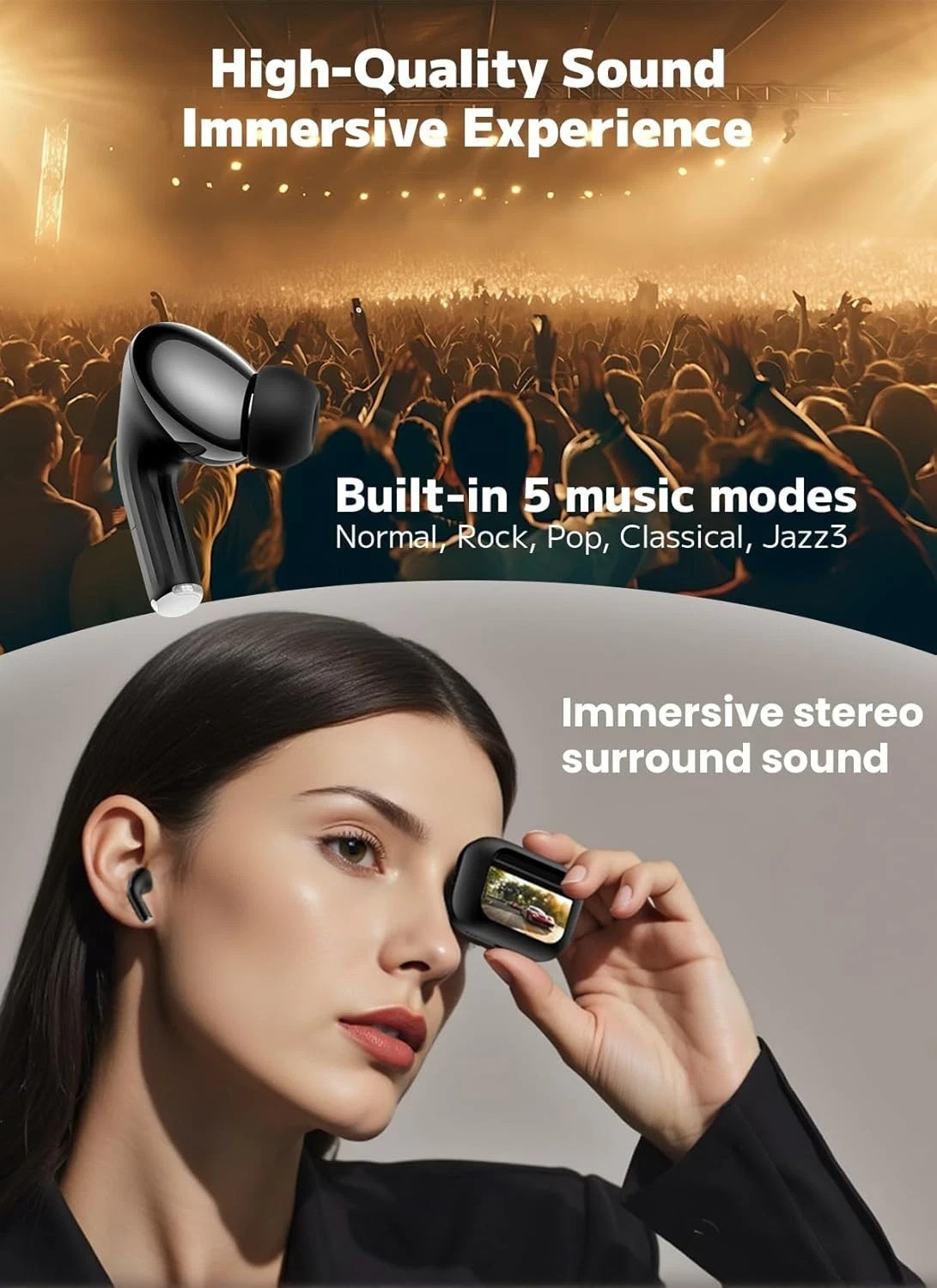 Open Ear Headphones Earbuds with Charging Case for Fitness Men and Women Gifts