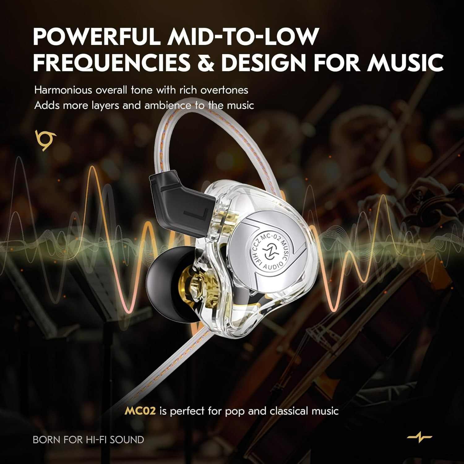 HiFi IEM for Gaming, CCZ MC02 in Ear Monitor, Clear Crystal Sound Gaming Earb…