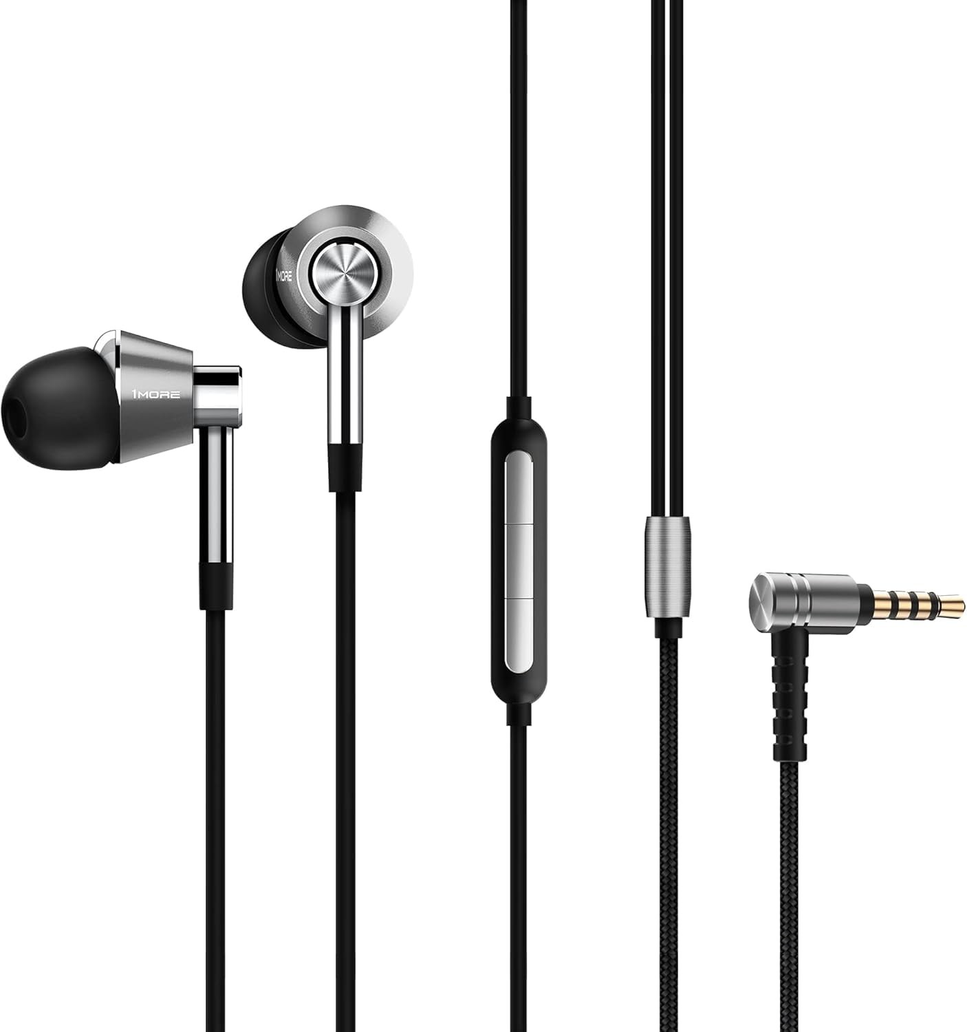 1MORE Triple Driver E1001 in-Ear Earphones Hi-Res Silver for Smartphone PC