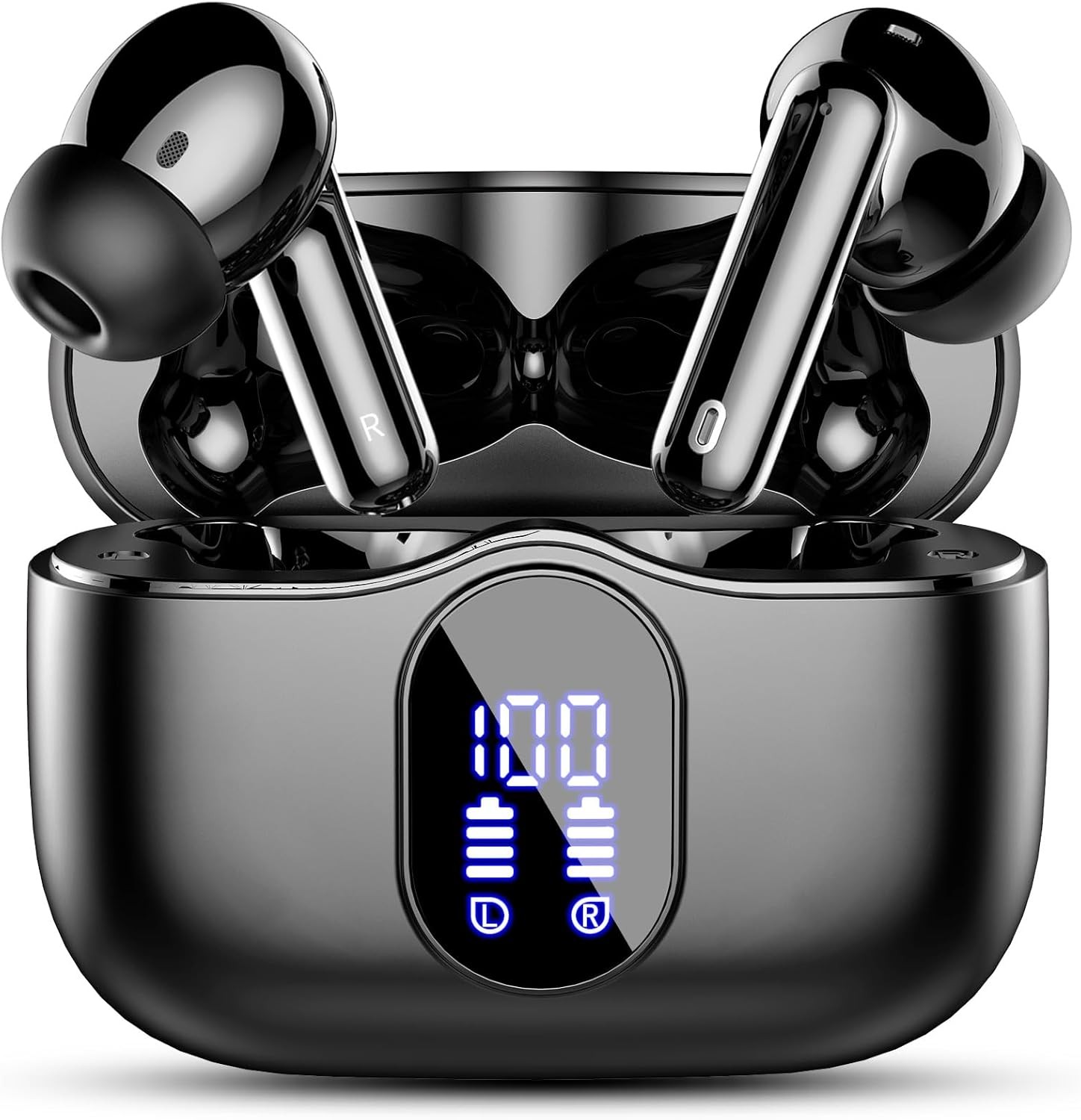 Wireless Earbuds, Bluetooth 5.4 Headphones Bass Stereo, Ear Buds with Noise Canc