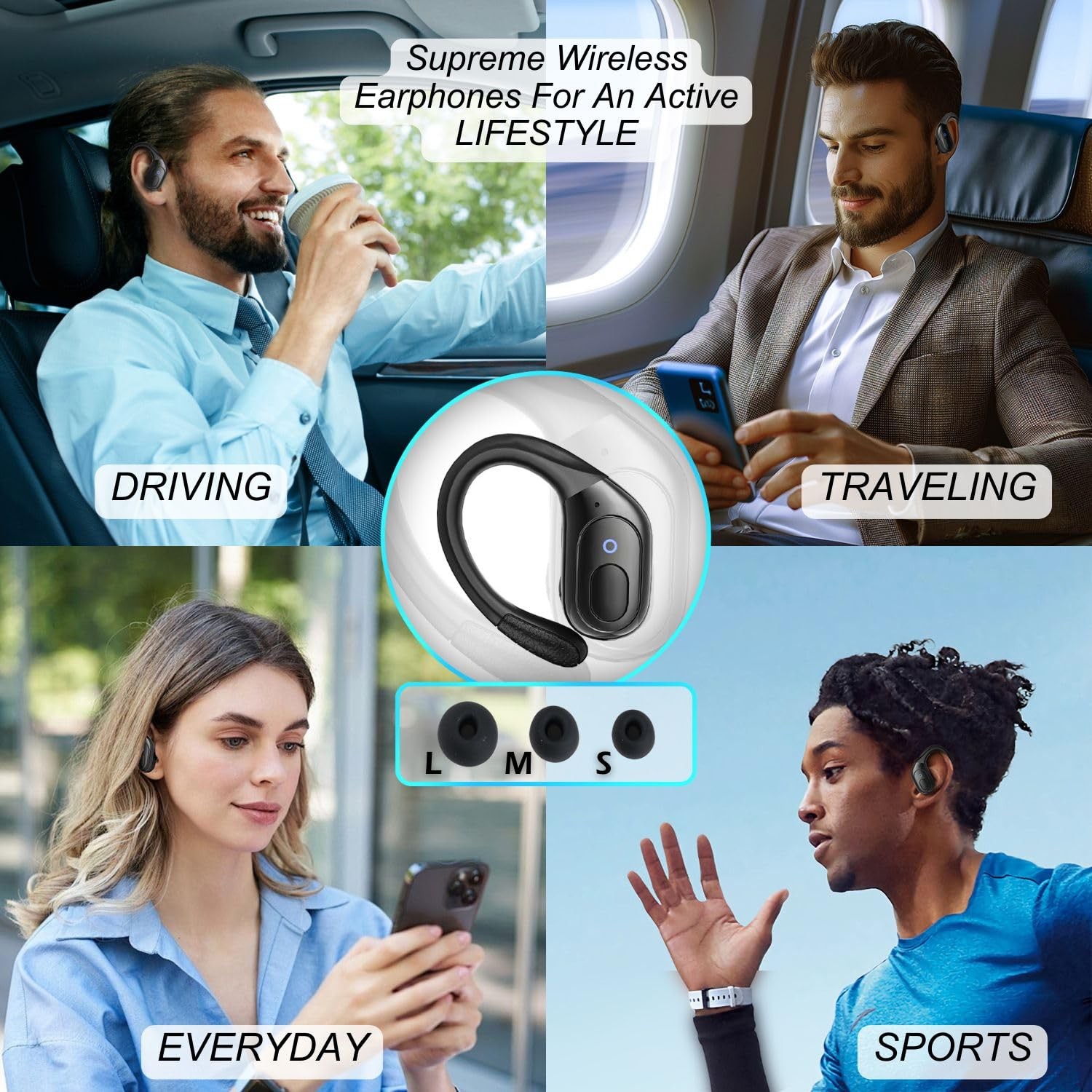 Groove 4-in-1 Wireless Earbuds w/Charging Case – 80 Hours Playtime Black