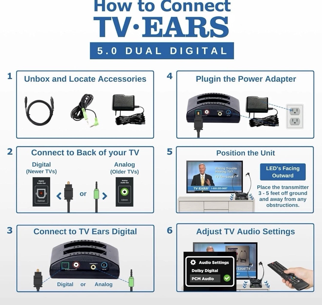 TV Ears 11841 Wireless Dual Digital Voice Clarifying Headphones Listening System