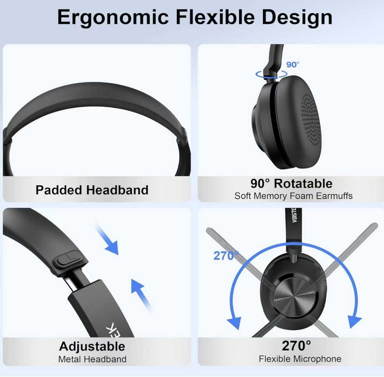 Voistek Gaming Headset 3.5mm with Mic 3D Stereo Sound Headphone for PS4 PS5 XBOX