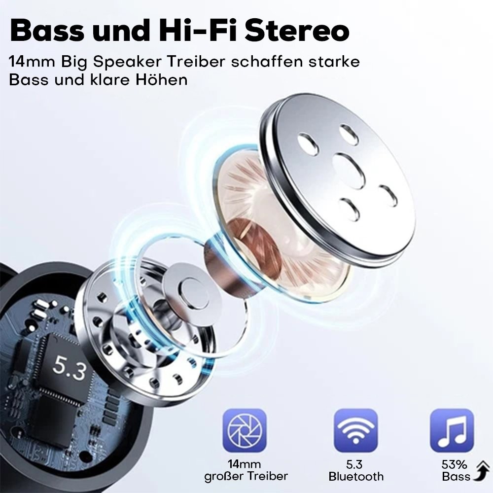 TWS Bluetooth Earbuds Waterproof Bluetooth 5.1 Headset Noise Cancelling Wireless