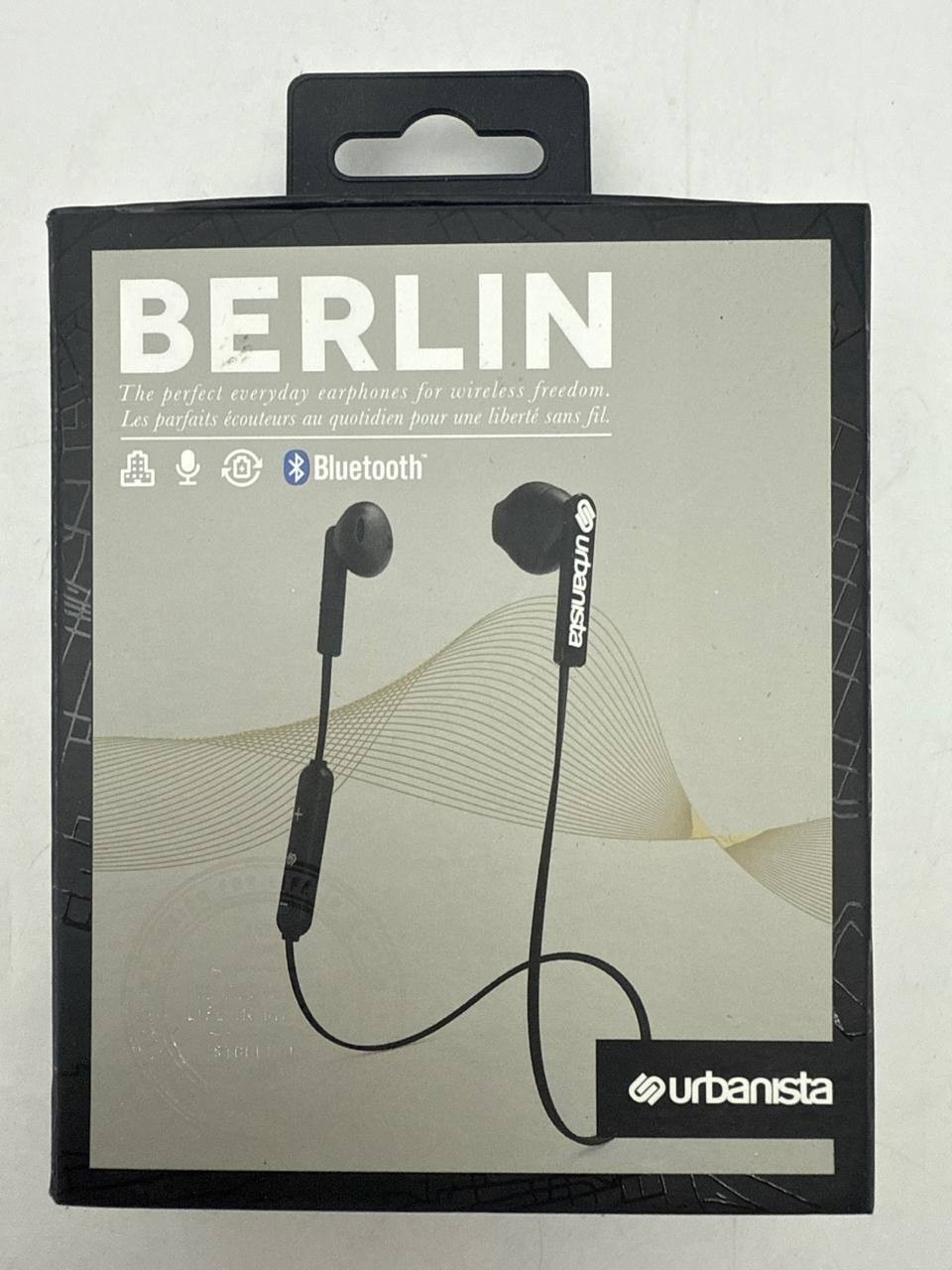 Urbanista Berlin Bluetooth Earphones 4.5 Hours Playtime Earbuds Black Neckband