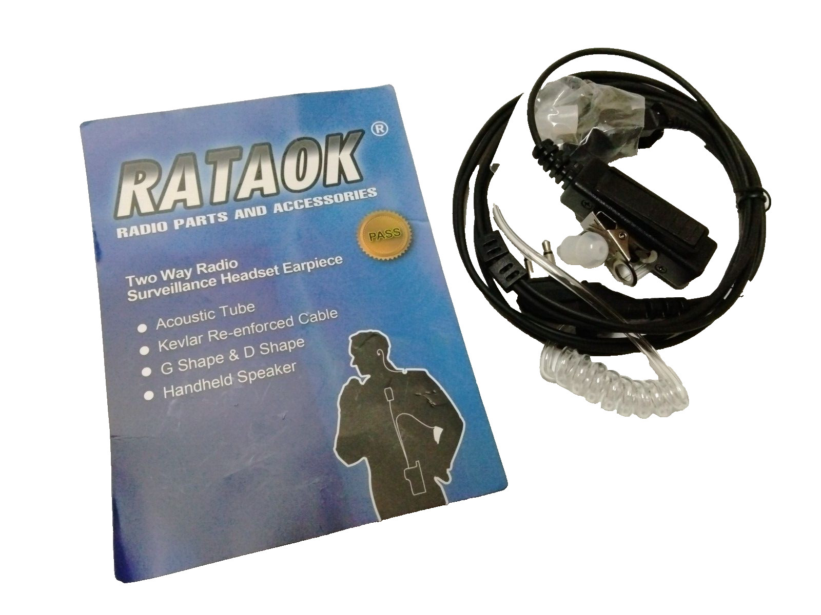 K370-Ratoak Earpiece Headset Two Pin Jack 3.5 to 2.5 mm for Kenwood ..more
