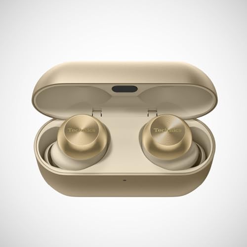 Technics champagne gold EAH-AZ100-N earphones magnetic fluid driver earbuds