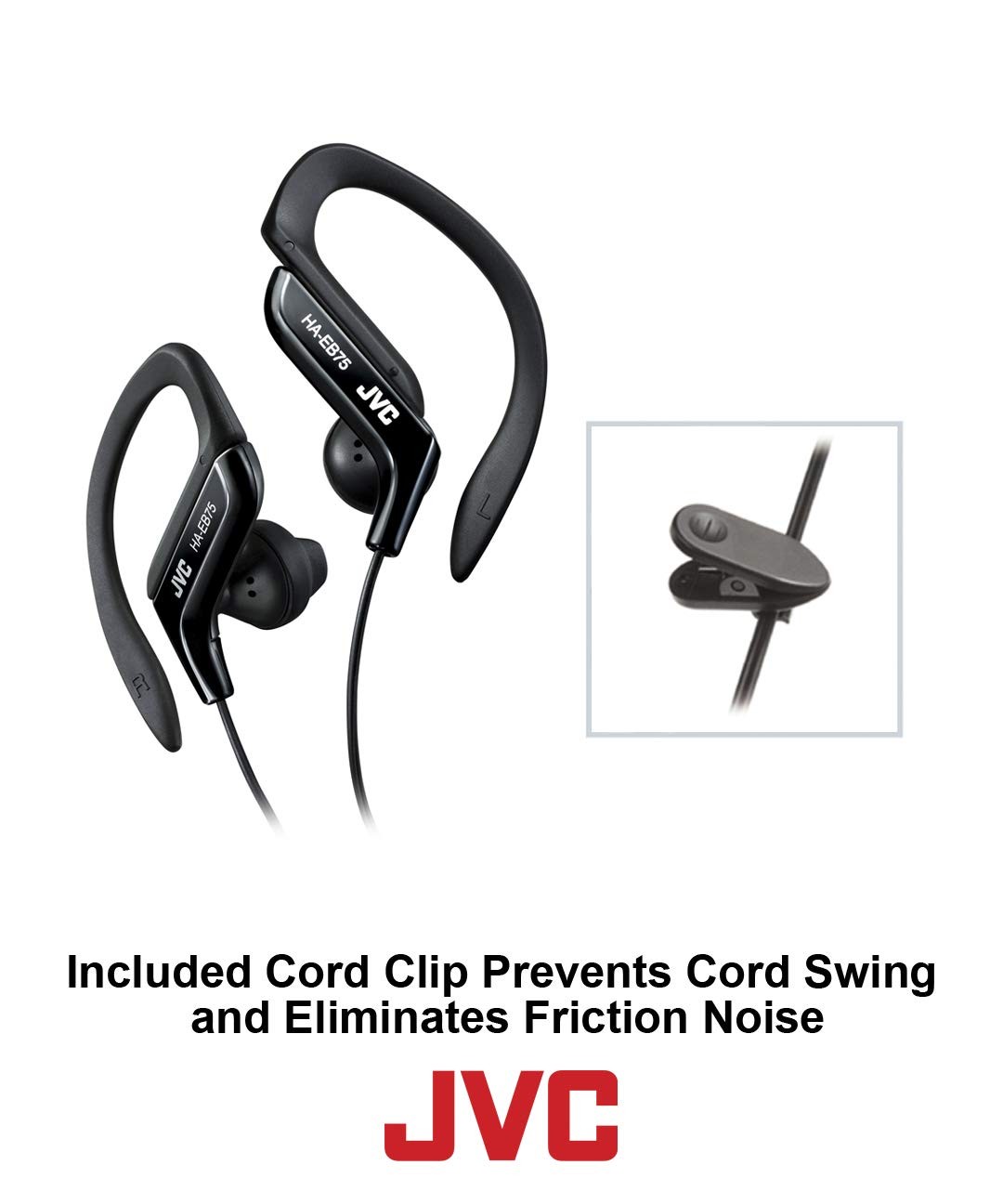 JVC Haeb75A Sport Ear Clip Earphones Adjustable Splash Proof (Blue)