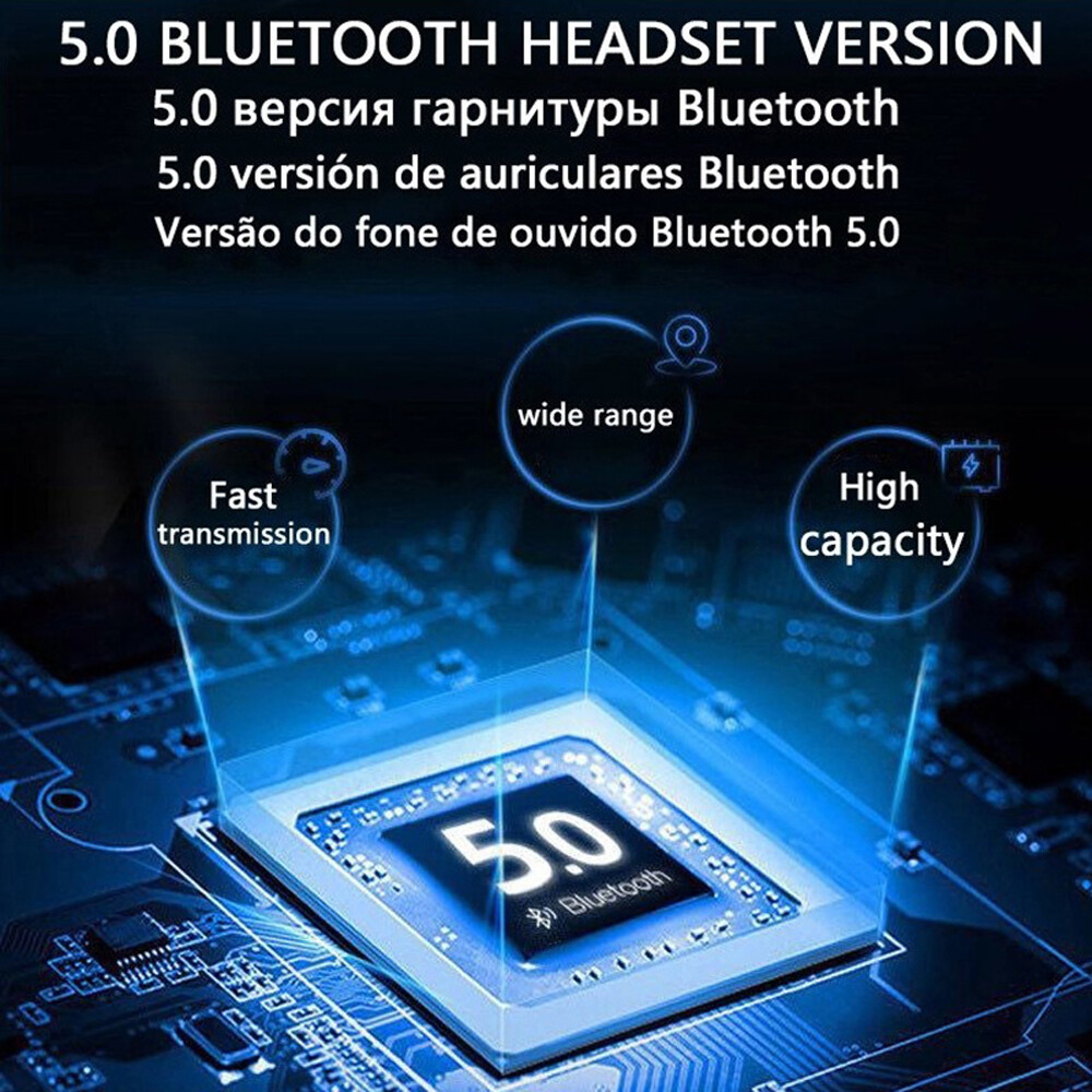 Wireless Headphones Headsets Super Bass Bluetooth Foldable Stereo Earphones Mic