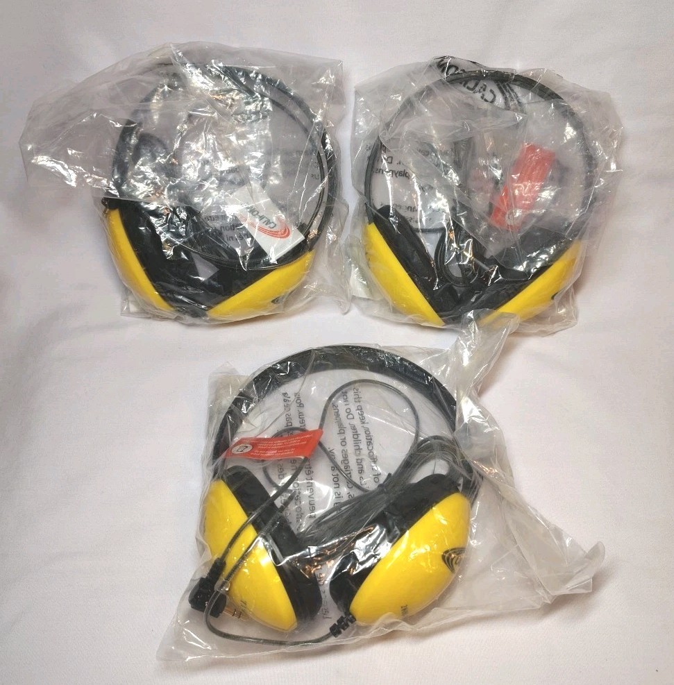 Lot of 3 Califone Listening First Stereo Headphones Yellow 2800YL