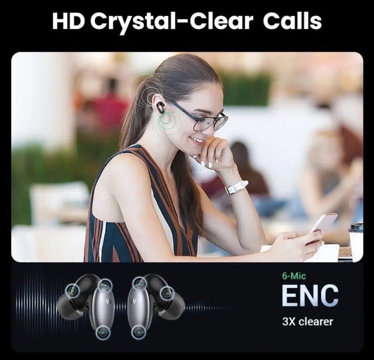 [FAST SHIP] UGREEN HiTune X6 Wireless Noise Canceling Headphones Bluetooth 5.1