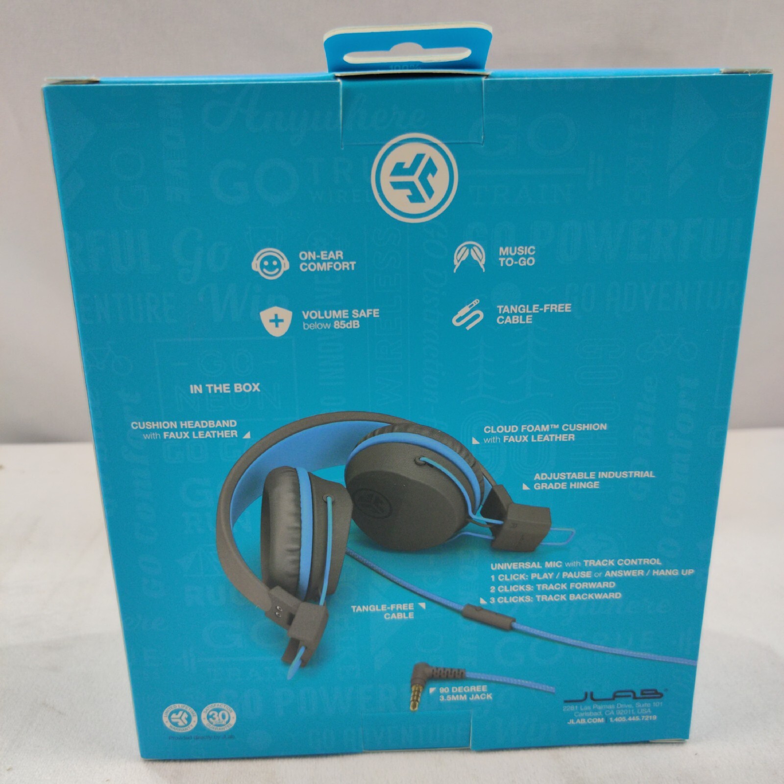 JLab – JBuddies Studio Wired Over-the-Ear Headphones – Gray/Blue