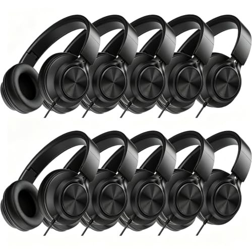 10-Pack Wired Classroom Headphones 3.5mm Jack
