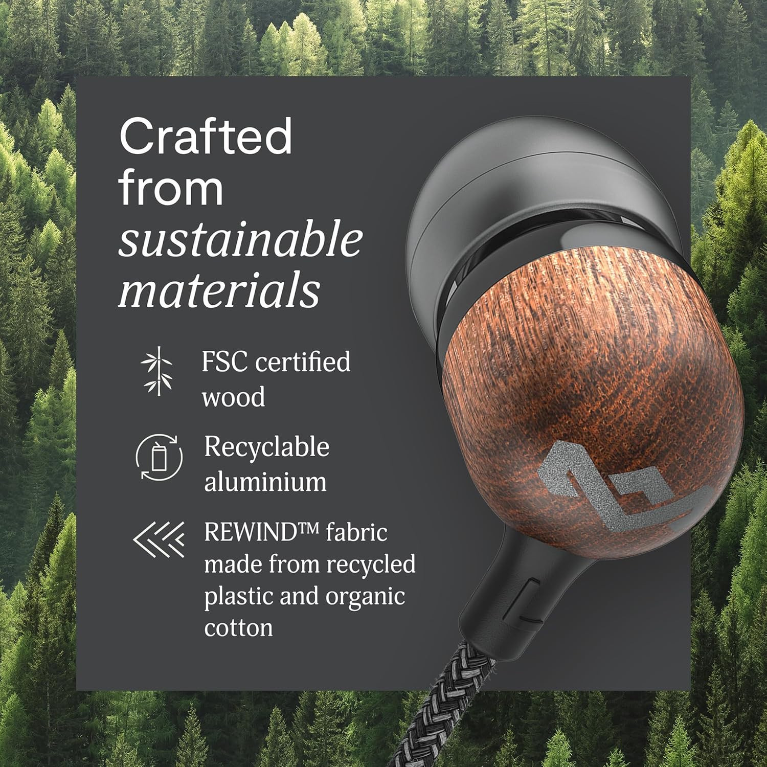 House of Marley Smile Jamaica Wired USB-C Earphones with 9.2Mm Driver, Sustainab
