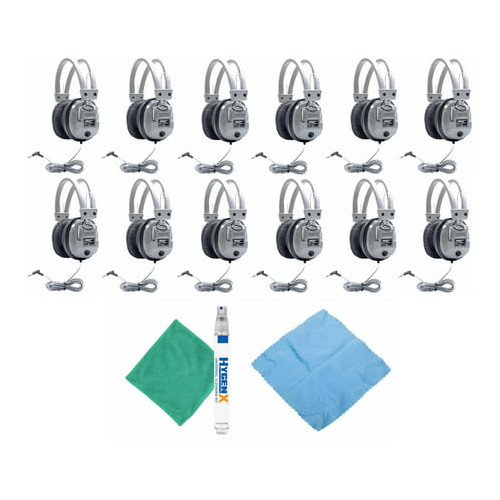 Hamilton Buhl SC 7V Schoolmate Deluxe Headphones 12 Pack Accessory Bundle