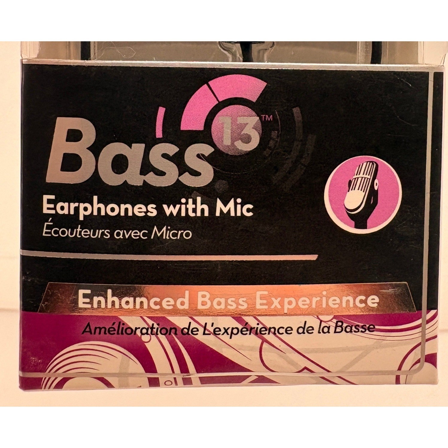 Maxell Bass 13 Earphones with Mic Pink In-Ear Wired Headphones B-13P Heavy Bass