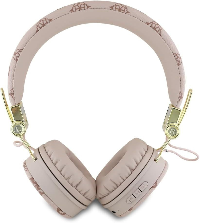 Guess 4G Peony Script Round Shape ENC Bluetooth On Ear Headphones Brown