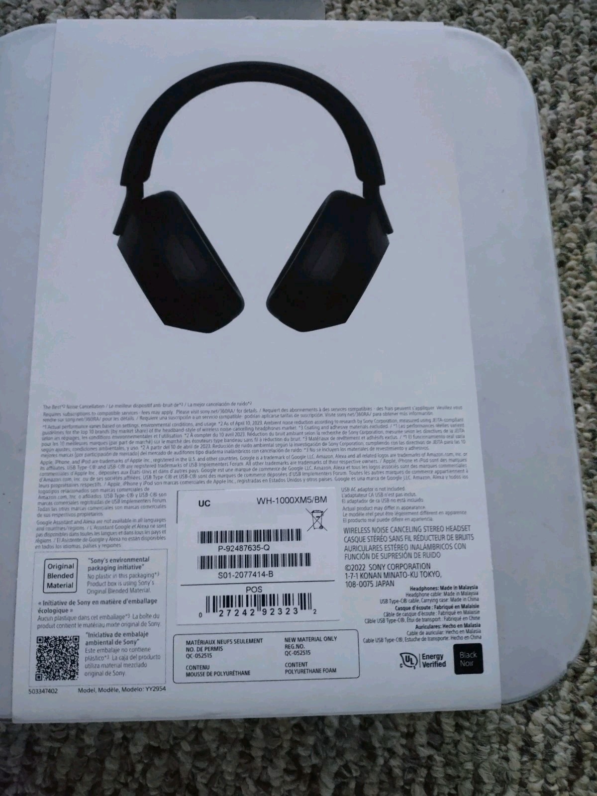Sony WH-1000XM5 Noise-Canceling Wireless Over-Ear Headphones
