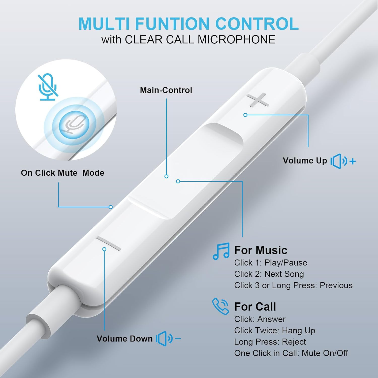 For Apple Earbuds Wired [Clear Call & No Noise], [Mfi Certified] 3.5Mm Headphone