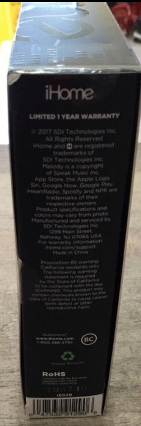 iHome Bluetooth Neckband Earbuds W/ Voice Control, Black, iB82B – BRAND NEW