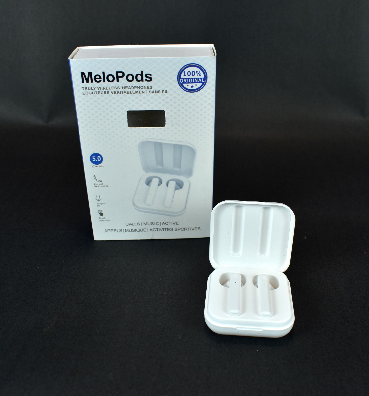 MeloPods Audio Ear Plugs – BT 5, Headset Calls, Siri Support, Touch Operation