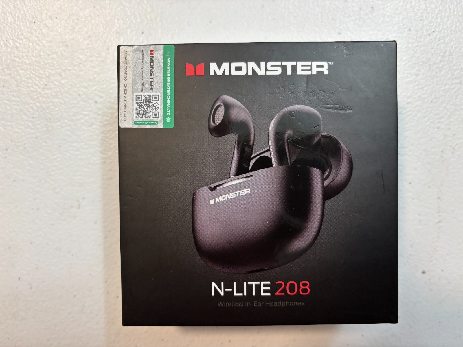 Monster N-Lite 208 Wireless Earbuds Bluetooth 5.4 Built-in Mic.