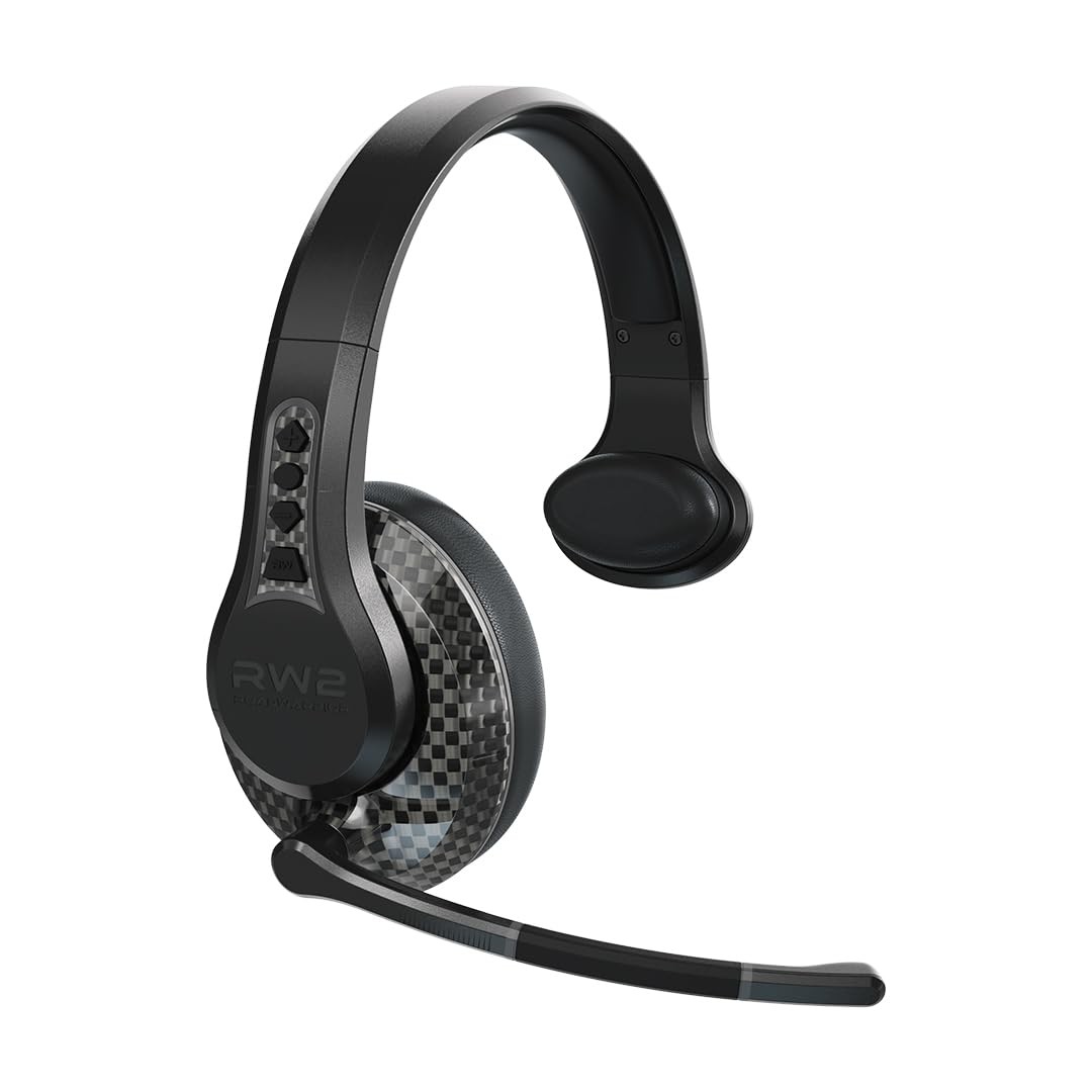 RW2 Trucker Bluetooth Headset – 40mm Driver, ENC Mic, 100ft Wireless, IP54 Ra…