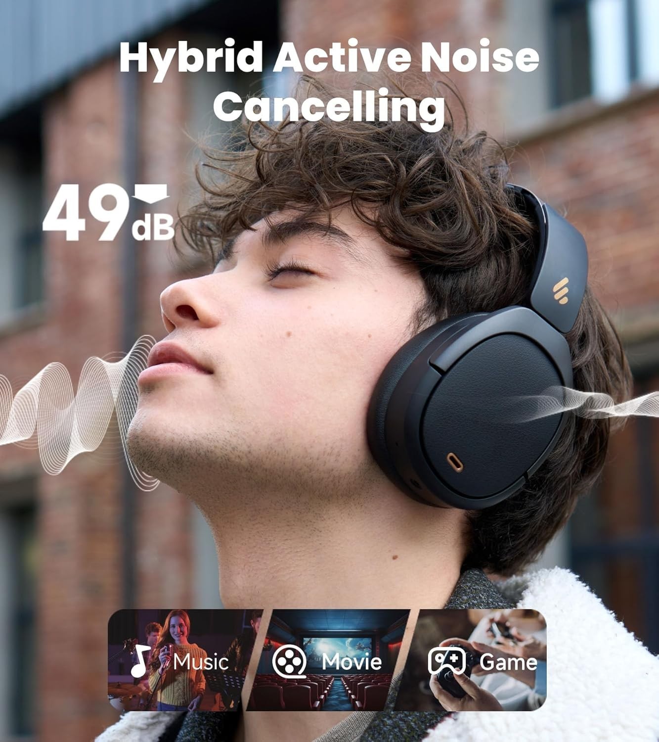 Luxury W80 Over Ear Headphones with Active Noise Cancelling & AI Clear Call