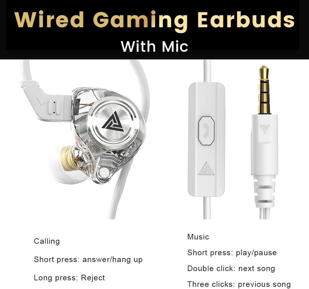 HiFi Wired Earbuds AK3FILE with 10mm Driver – Ideal for Gaming and Video Calls