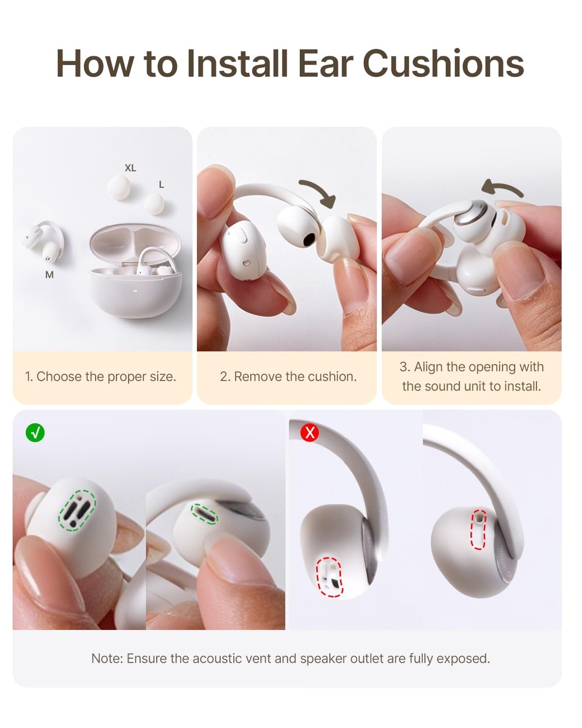 Open Ear Clip-On Earbuds, LDAC Hi-Res Audio, Bluetooth 6.0, 55H Playtime, IP67 W