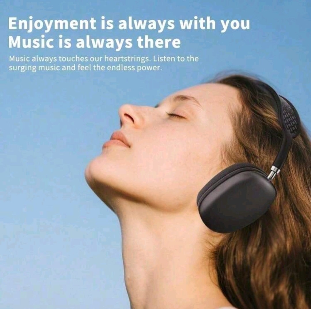 P9 Pro max Wireless Bluetooth Over-Ear Headphones w/ Mic Black 3.5mm