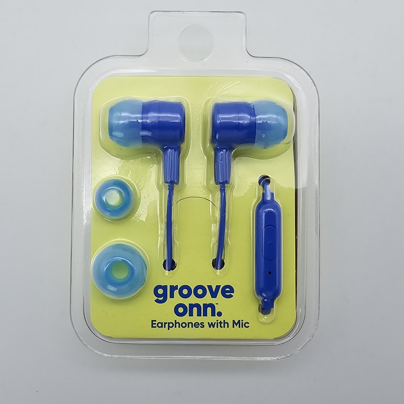 2 Pair Groove Onn Earphones Earbuds Headphones (Blue, Black) 3 Tips 3.5mm Jack