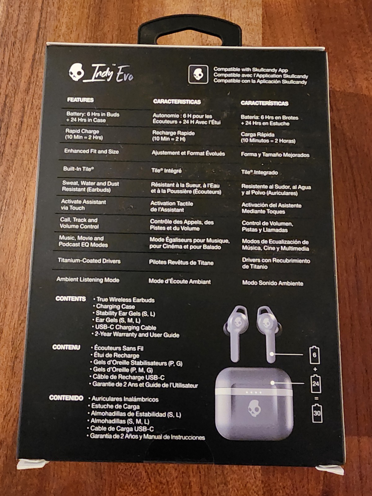 Skullcandy Indy Evo True Wireless Bluetooth Headphones – Chill Gray, NEW