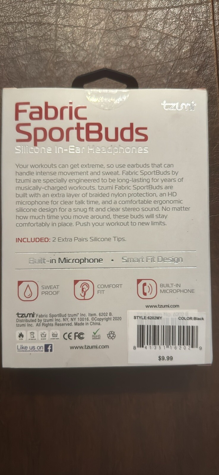 Four (4)Tzumi Fabric SportBuds BlackEarphones Comfort Fit W/Built In Microphone.