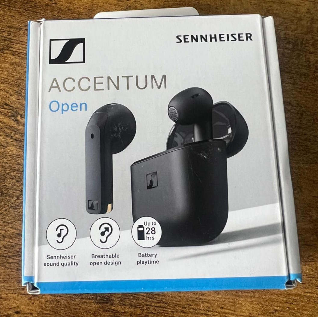 Sennheiser ACCENTUM Open Wireless Bluetooth Earbuds – Black – OPEN BOX