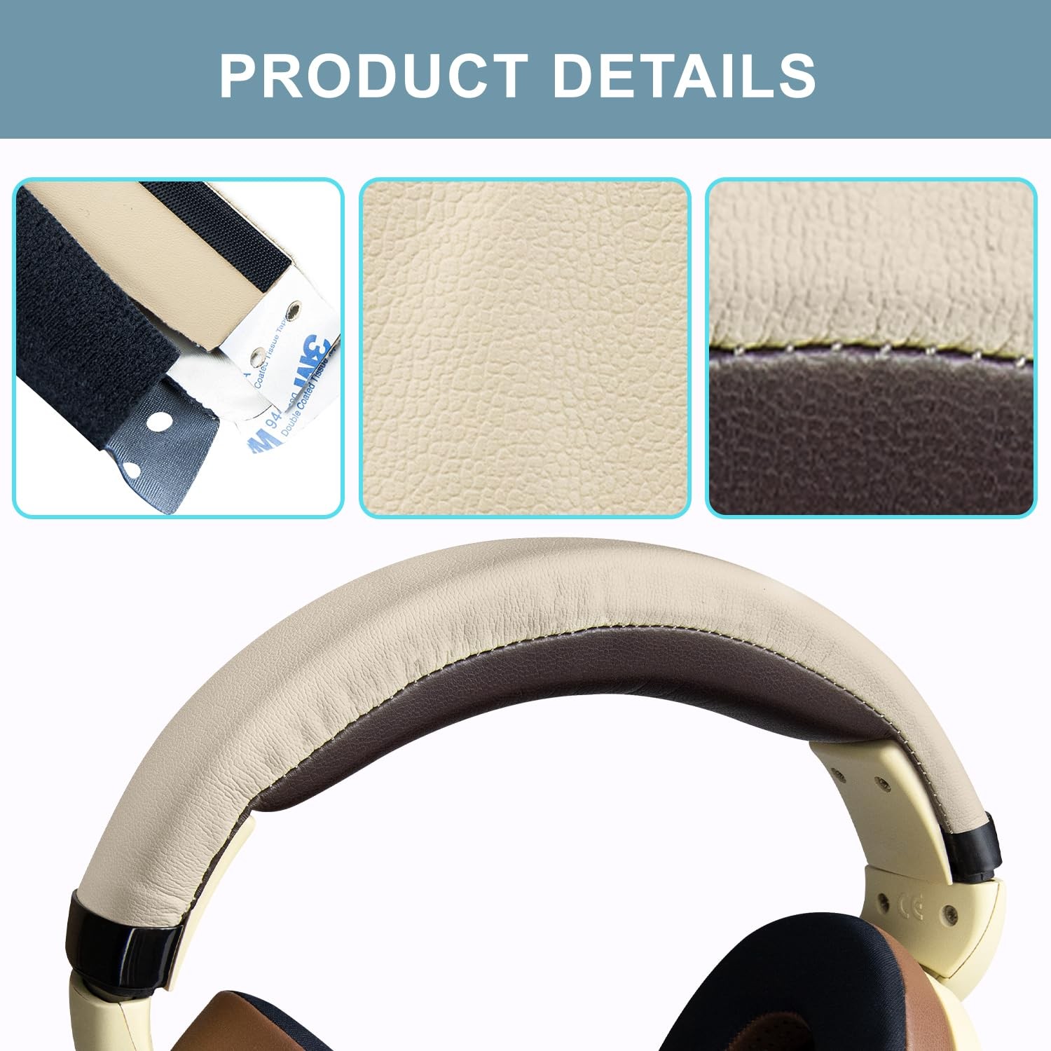 SOPROM Replacement Headband Cushion for Sennheiser HD598 HD599 HD579 Beige