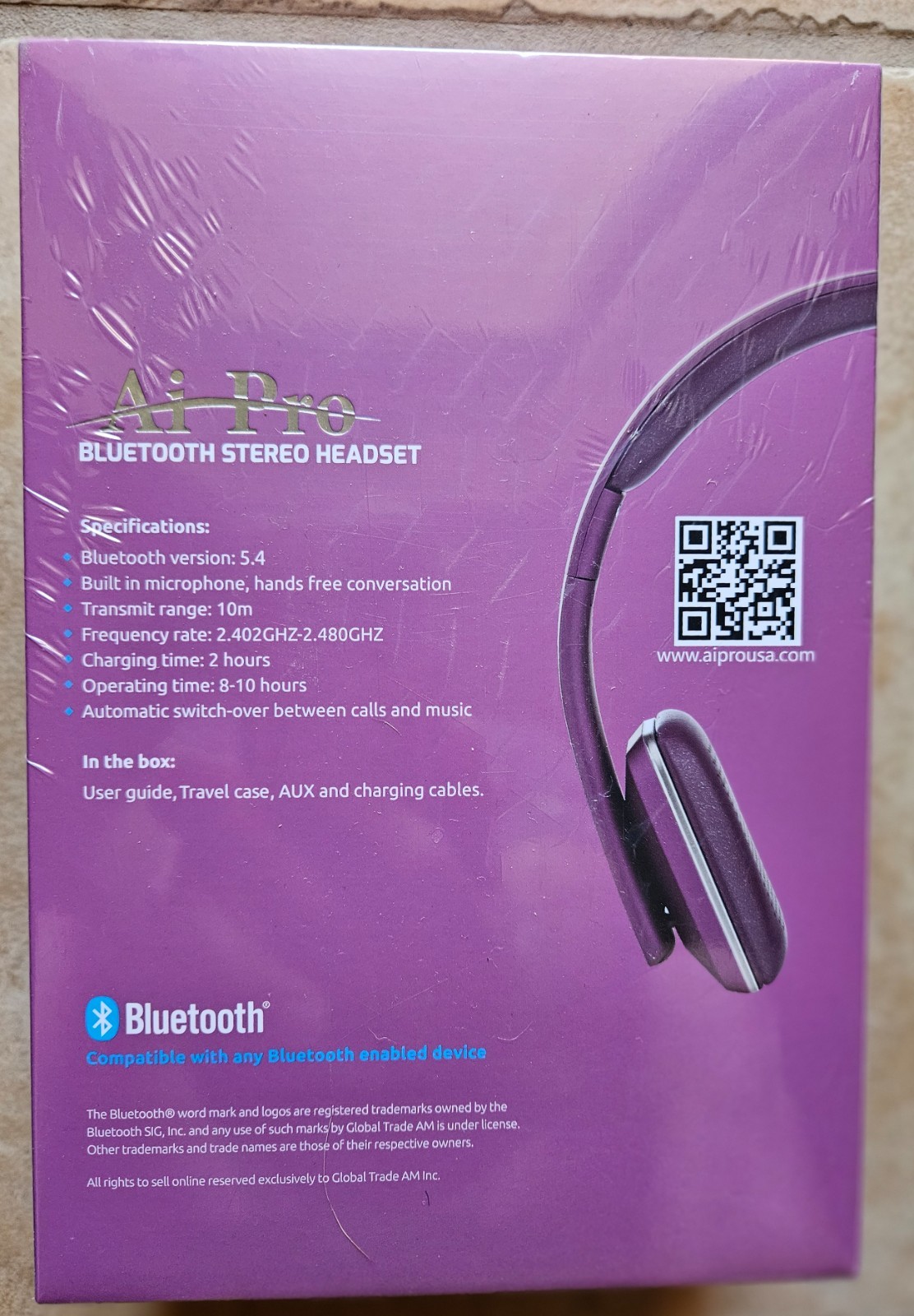 AiPro-200 Plus Bluetooth Stereo Headset. New. Unopened. Free shipping.