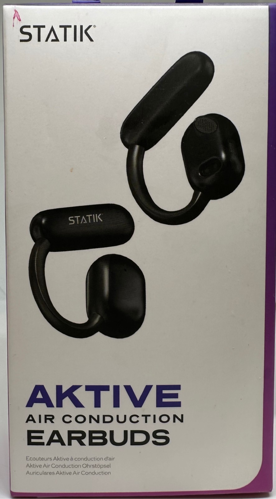 Statik Aktive Air Conduction Bluetooth Earbuds Black, Water Resistant, New