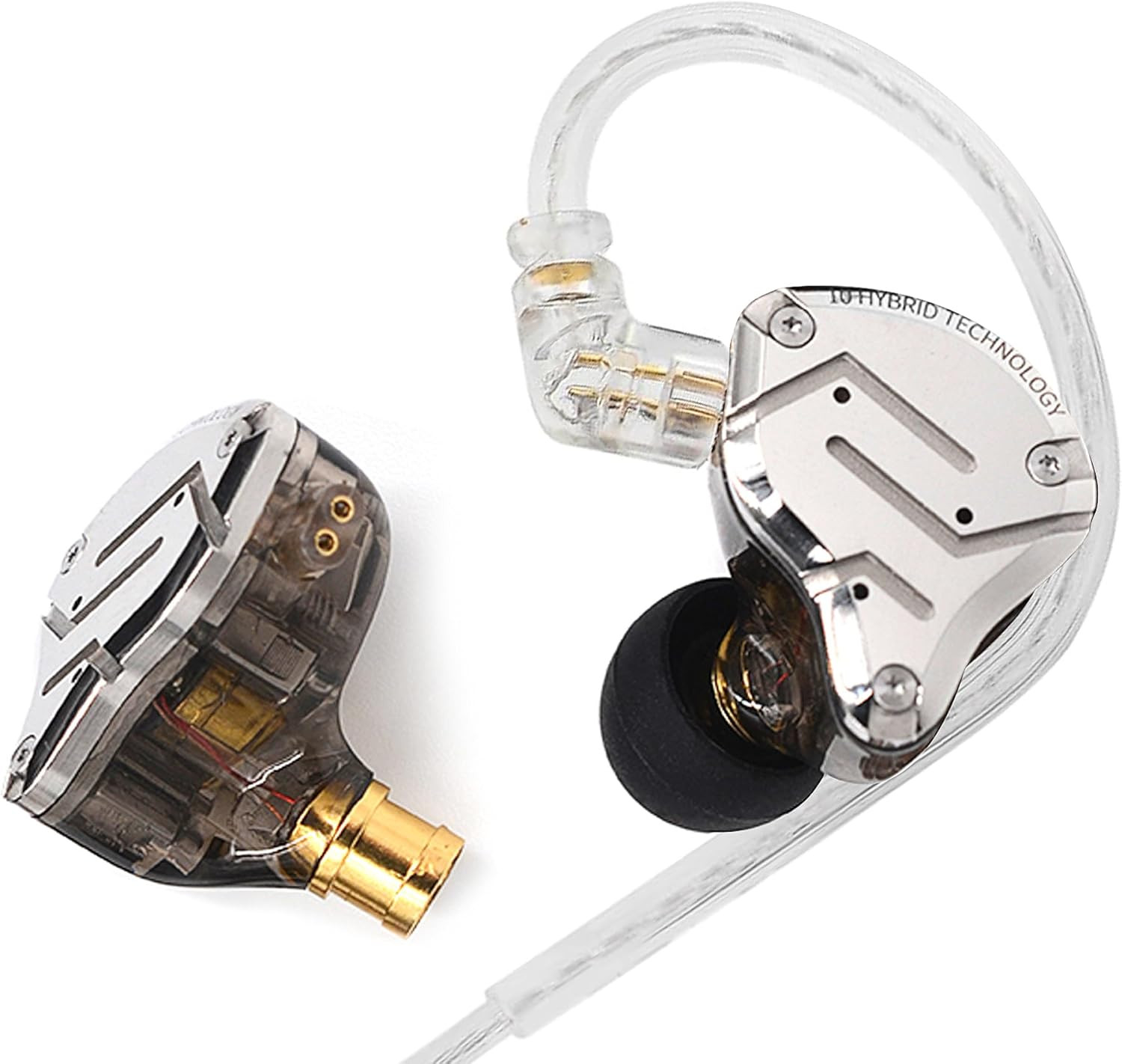 KZ ZS10 Pro in Ear Monitor, 4BA+1DD Hybrid Driver IEM Earphones, HiFi Gaming Ear