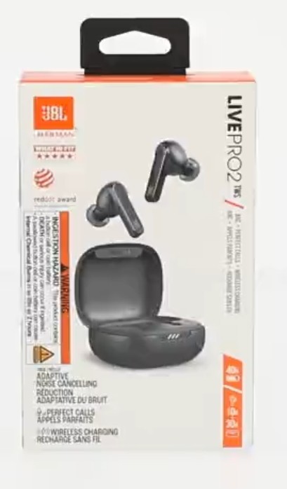 JBL Live Pro 2 In Ear Bluetooth Headphones – Black. New