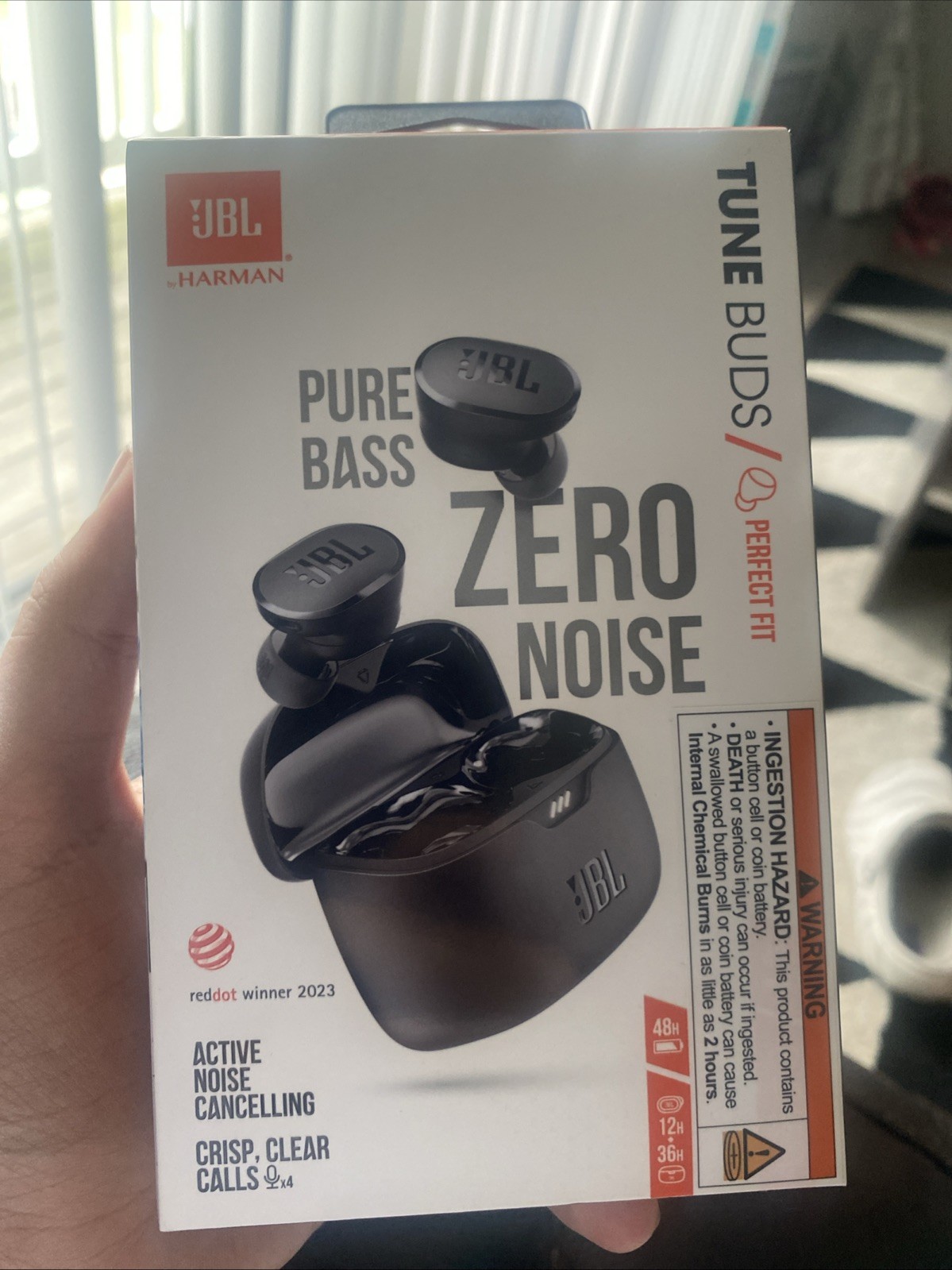 JBL Tune Buds True Wireless ZERO Noise Cancelling Pure BASS Earbuds, Black – NEW