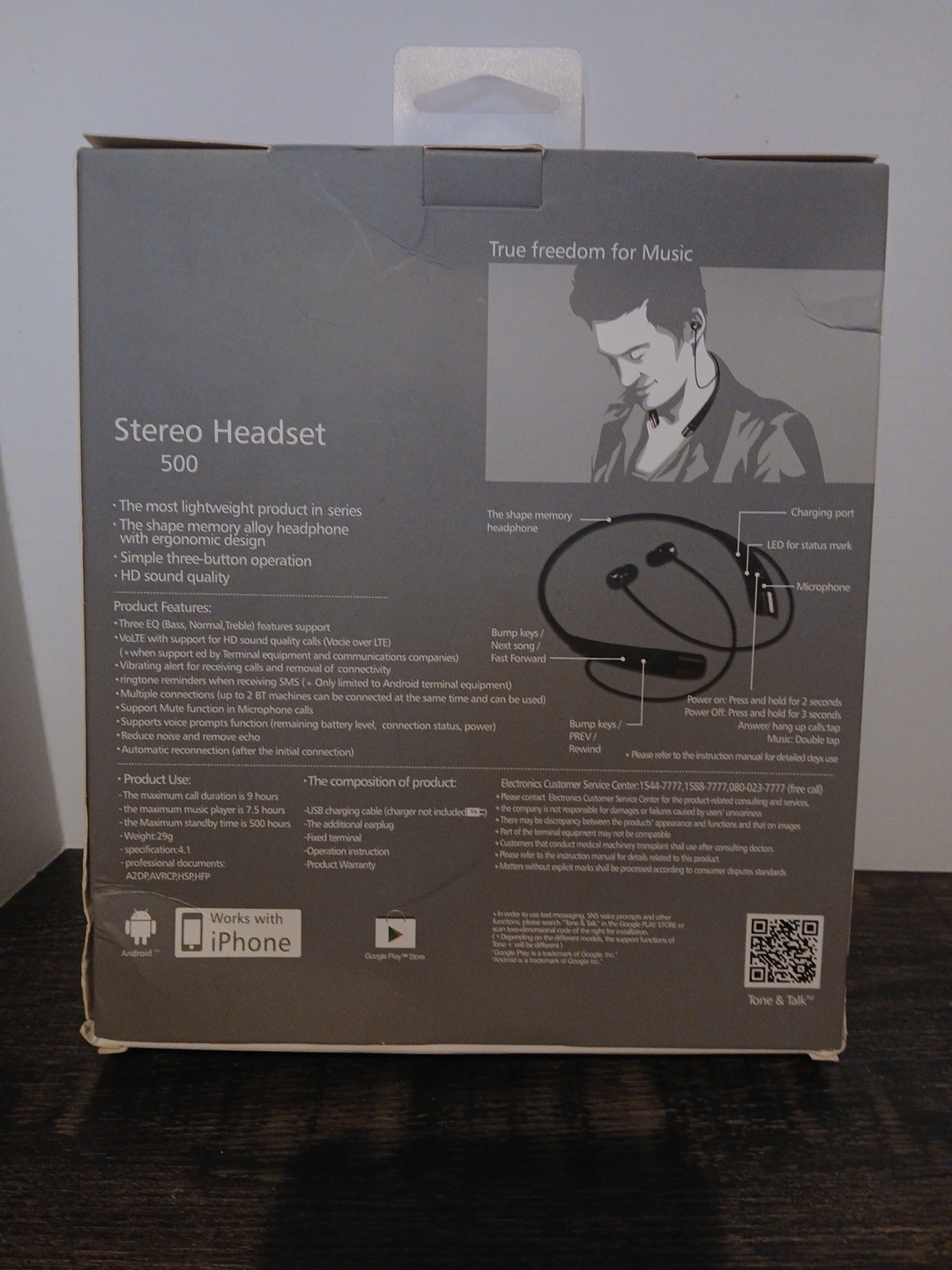 VoLTE HD Voice Stereo Headset 500 Lightweight HD Sound Quality Black