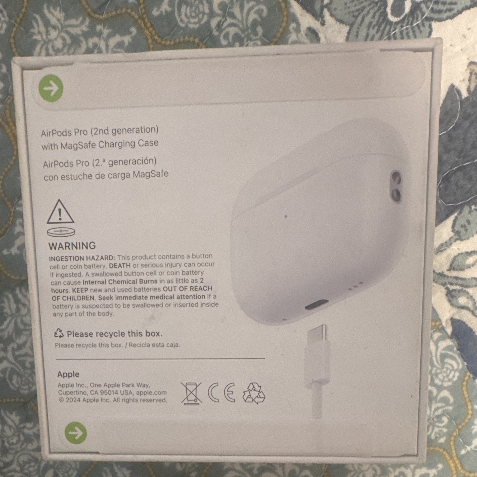 Apple AirPods Pro 2nd Gen In-Ear Wireless Earbuds, MagSafe USB-C, White